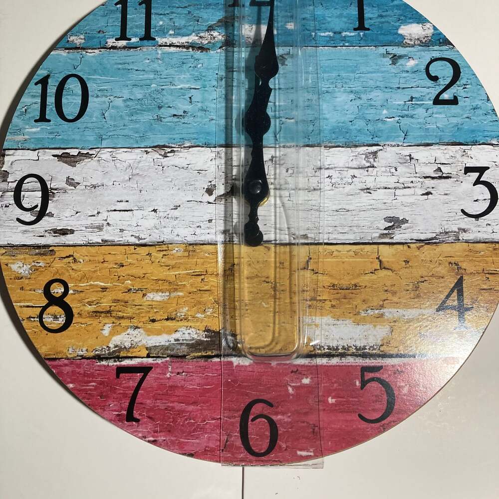 Stonebriar 10 inch Vintage Farmhouse Coastal Worn Blue Wall Clock